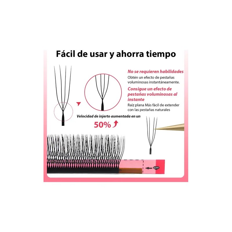 Pestañas Postizas Itntfn 4d Forma U Naturales Y Voluminosas