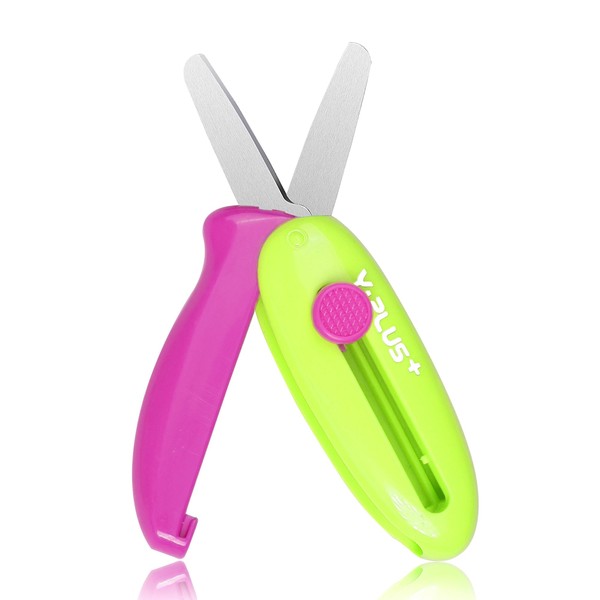 Safety Scissors for Kids, Retractable Small Scissors for Toddler Craft