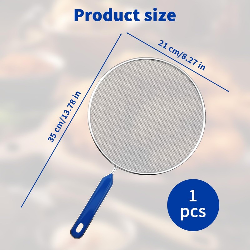Splatter Screen for Frying Pan - 8.3’’ Stainless Steel Grease