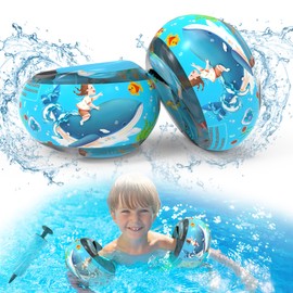 Swimming Armbands Blue for Toddlers 1-6 Years - Swimming Aid with Safe PE Foam Core, Ergonomic Design, for Children from 6 to 18 kg, Easy to Carry and Comfortable for Fun in the Water