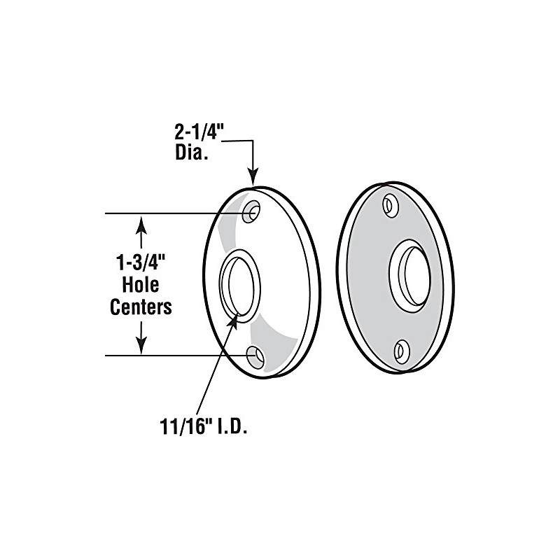 Prime-Line E 2439 2-1/4 In. Diameter Chrome Plated Rosettes (2
