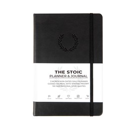The Stoic Planner & Journal - A 2-in-1 Daily Planner and Guided Journal with Inspiring Writing Prompts - Build Productivity and a Positive Mindset - 3 Months Undated - Black