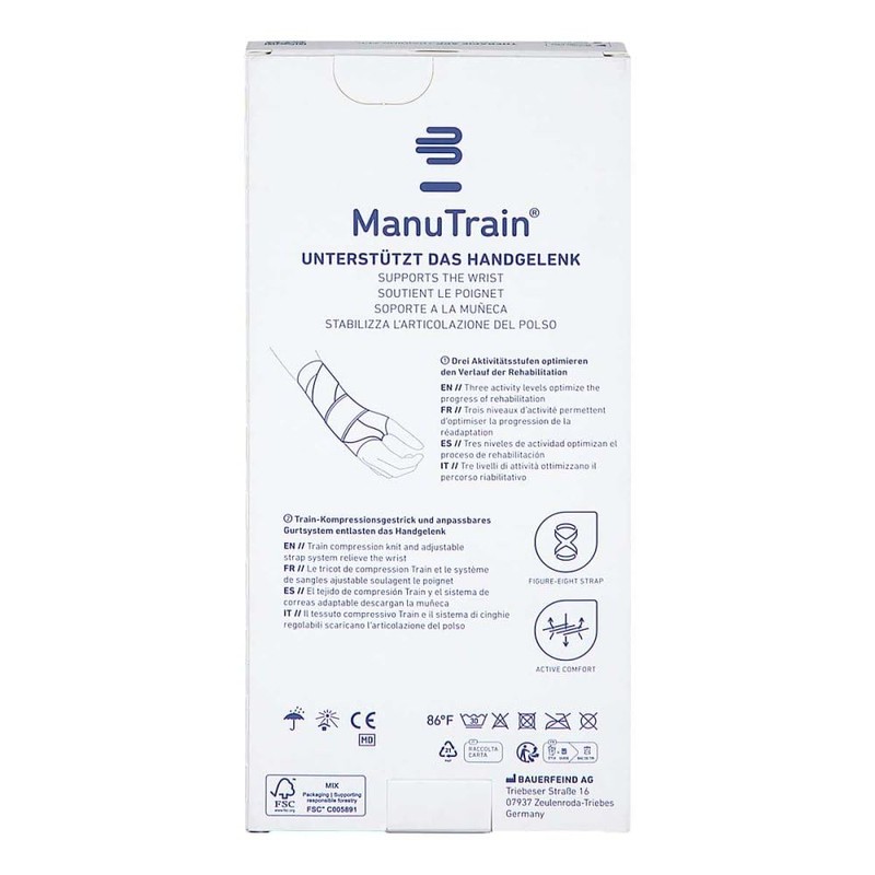 MANUTRAIN Wrist Brace Size 3 Left Titanium 1 Brace