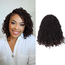 GIX Yanky Twist Crochet Hair - 8 Inch 8 Packs (30 Strands/Pcs) Medium Brown Pre-twisted Fluffy Spring Mini Twist Short Bob Passion Twist, Crochet Braids Braiding Hair (8 Inch, 4#-8P)