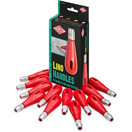 Educational Arts 71040012 LH12 Lino Handle, Red, Pack of 12