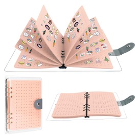 Yallmie 8 Page Pin Badge Holder Book, Badge Display Case for Up To 350 Pins (Pink)