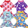 XPUDAC 4 Piece Dog Pajamas for Small Dogs Pjs Clothes