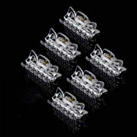 Basic Sense 1.6 inch Hair Claws, Durable & Sturdy Non-Slip Grip Classic Design Clamps, Jaw Clips, Small 6pcs set Clear