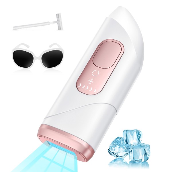 IPL Devices Hair Removal with Unlimited Flashes, Double Ice Cooling Function, Painless Laser Hair Removal, 3 Advanced Modes, IPL Hair Removal Device, Effective for Whole Body Armpits Face Bikini