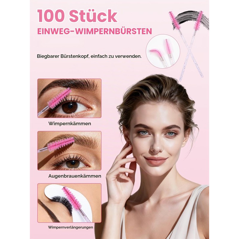 Pack of 302 Disposable Eyelash Brushes, Eyelash Brushes for Eyelash