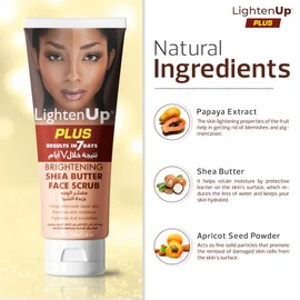 Omic LightenUp Lighten-Up Brightening Face Wash - 4 fl oz / 118 ml - Face Scrub Exfoliator, Natural Shower Gel, with Coconut Oil, Papaya, Shea Butter for All Skin Types