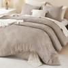 Litanika Super King Plus Comforter Light Coffee, 3 Pieces Tufted