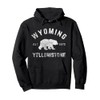 Wyoming Yellowstone National Park Grizzly Bear Vintage Pullover Hoodie