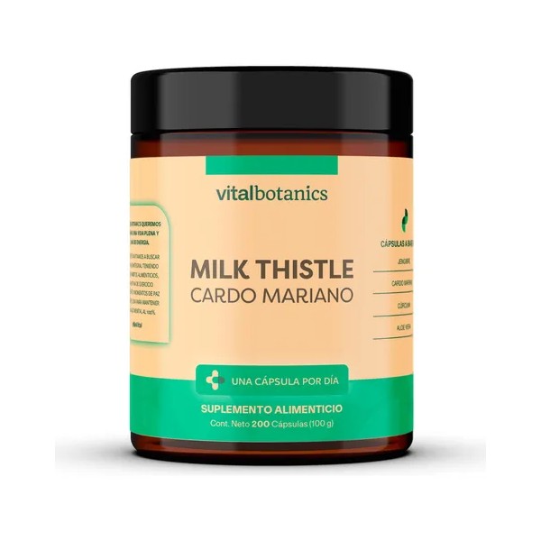 Milk Thistle | Cardo Mariano C 200 Capsulas | Vitalbotanics
