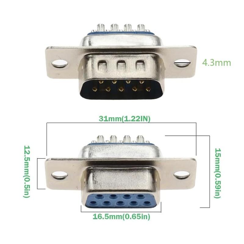 PENGLIN 10 x DB9 plug and 10 x socket soldering