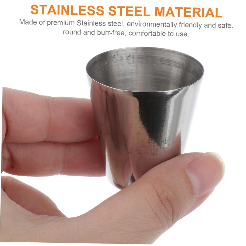 COLLBATH Mini Stainless Steel Shot Glasses 4-Piece Travel Mugs Metal