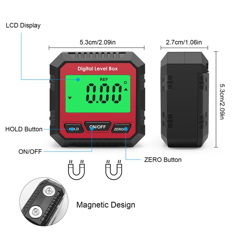 Digital Electronic Level and Angle Gauge, Angle Finder with Magnetic
