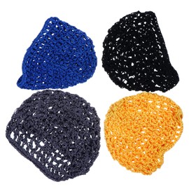 Kichvoe 4pcs Mesh Hair Nets Crochet Hair Net Cap Rayon Knit Snood Hat Women Hairnet Snoods Cover Ornament