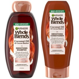 Garnier Whole Blend Smoothing Shampoo Conditioner Set Coconut Oil Cocoa Butter, 1 Piece / 가르니에 홀블렌드 스무딩 샴푸 컨디셔너 세트 코코넛오일코코아버터, 1개