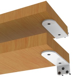 Neevolve Floating Shelf Brackets, 10 Inch (1/4 in Thick) White, 4 Pack, Holds Over 200lb+