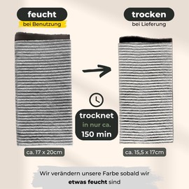 Grünschloss Dish Cloths Grey Washable (8X) Light Grey Cleaning Cloths Cotton & Wood Super Absorbent Sponge Cloths Kitchen (Made in Sweden) Dish Cloths Boil-Proof Scandinavian