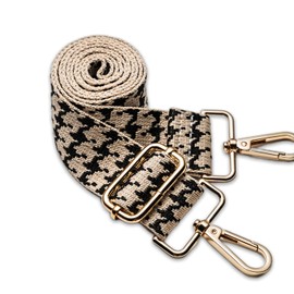 Scrodcat Wide Purse Straps Replacement Crossbody Adjustable Belt for Shoulder Strap Bag Strap Handbag Canvas (Wide:1.5inch, Houndstooth Gray)