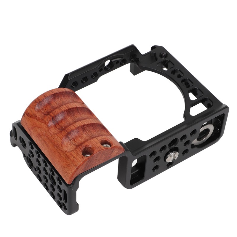 Aluminum Alloy Camera Cage with Wooden Handle Protective Frame with