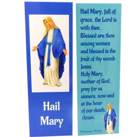 Hail Mary Bookmark Holy Cards Bundle with Prayer Student Class Pack Made in The USA, Set of 5