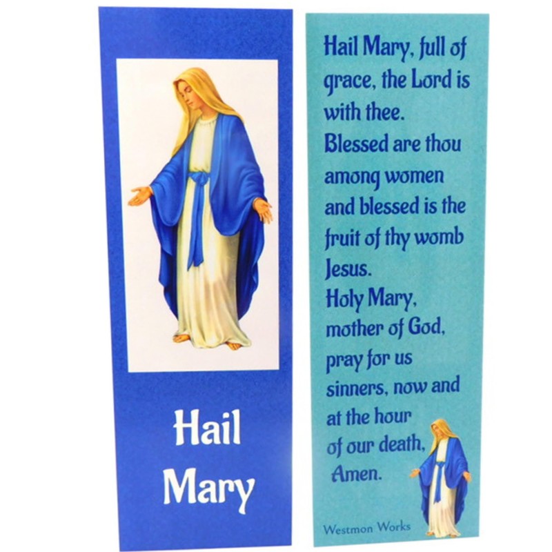 Hail Mary Bookmark Holy Cards Bundle with Prayer Student Class