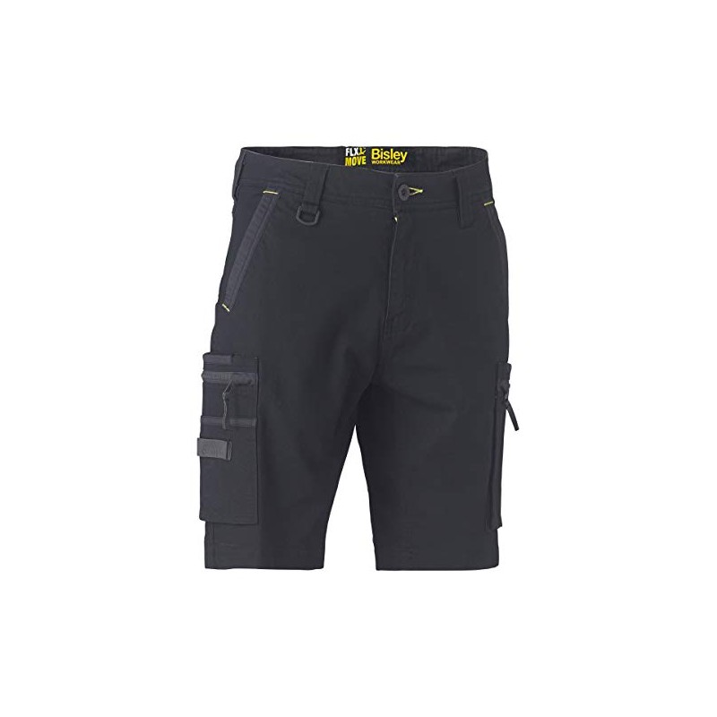Bisley Workwear UKBSHC1330_BBLK Flex & Move Stretch Untility Zip Cargo