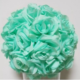 FeatherParadise Mint/Aqua Rose Flower Pomander Wedding Kissing Ball 11-12 inches USA Seller