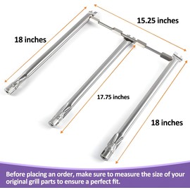 OUTDOOR BAZAAR 69787 Burner for Weber Spirit 300 and GS4 Spirit II 300 Series Gas Grills, Spirit E310 E320 S310 S320 E330 S330 SP330 (2013 and Newer), 18 Inch Spirit e310 Burner, Stainless Steel