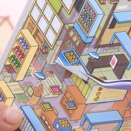 3D Scene Sticker Book, each set contains 49 stickers. Cute cartoon-themed stickers, handcrafted decorative stickers, suitable for scrapbooks and diary making.