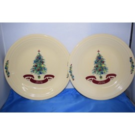 Fiestaware 2X Fiesta 10.5" Dillard's Exclusive Christmas Tree Dinner Plate Fiestaware F-3