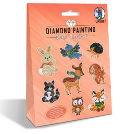 Ursus 43500011 Diamond Painting Sticker Woodland for Designing Stickers with Sparkling Diamonds 2 Sticker Sheets Approx. 15 x 10 cm with Accessories