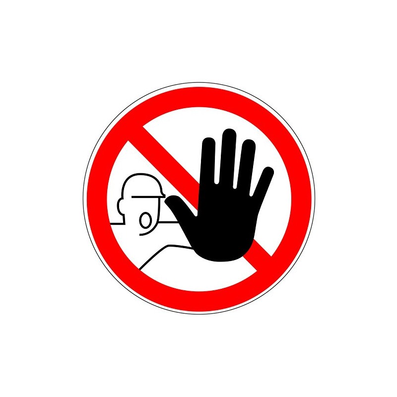 D-P006 prohibition sticker "Access for unauthorised persons prohibited", diameter 15