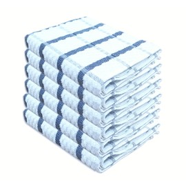 A & B TRADERS Kitchen Towels 100% Cotton Tea Towels Packs of 6 or 12 Super Absorbent Bar Towel Large Size (50 x 70 cm) (Grey, 6)