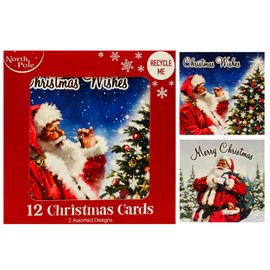 12 Christmas Cards with Traditional Santa Designs for Your Holiday Season | Sending Warm Wishes to Everyone on Your List | Merry Christmas and Christmas Wishes Designs