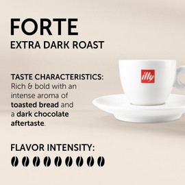 illy E.S.E. Coffee - Single-Serve Coffee Capsules & Pods - Forte Extra Dark Roast - Notes Of Dark Chocolate - For E.S.E Machines - Extraordinary Aroma & Body – 18 Count