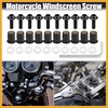 Partuto 10pcs M5 Motorcycle Windscreen Screw Fairing Windscreen Bolt Black