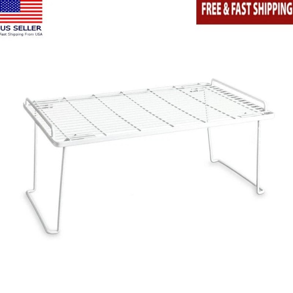 Unbranded White Metal Kitchen Pantry Organizer Shelf Stackable Storage 15.75