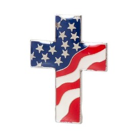 Artisan Owl USA American Flag Cross Symbol Lapel Hat Pin