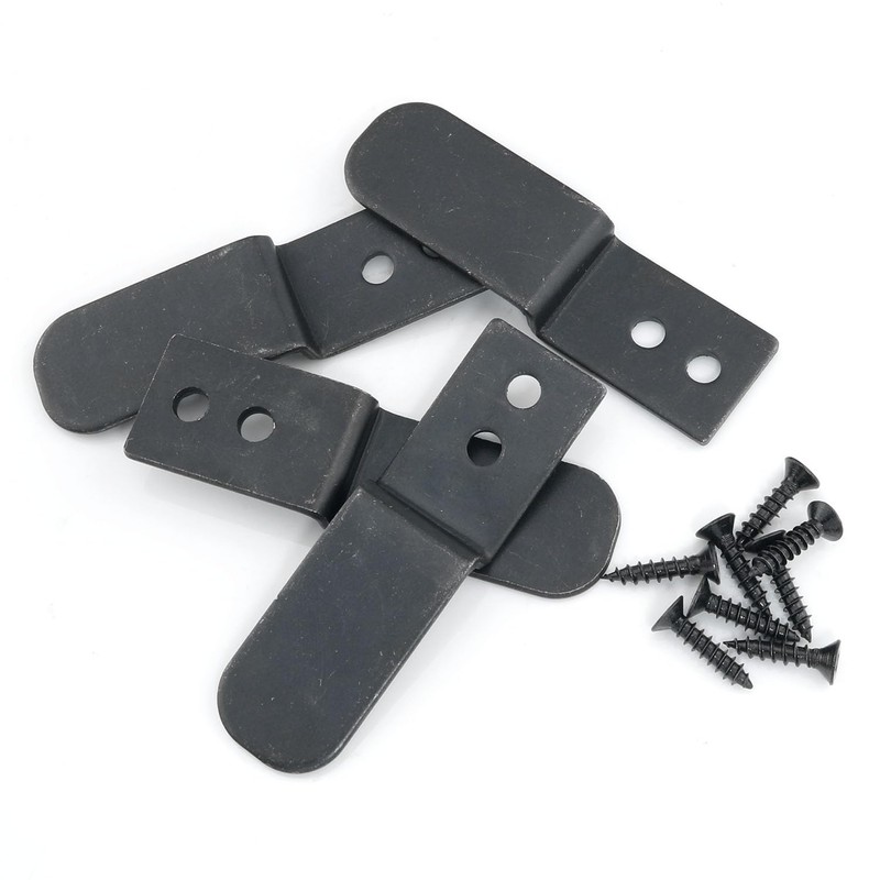 ITROLLE 4PCS Black Z Shaped Corner Bracket Iron Right Angle