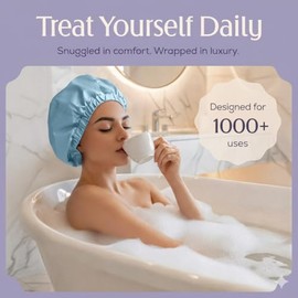 Gorro Ducha Mujer Más 1000 Duchas 100 Impermeable Doble Cara Grande Cabello Largo Rizos Forro Felpa Antifrizz