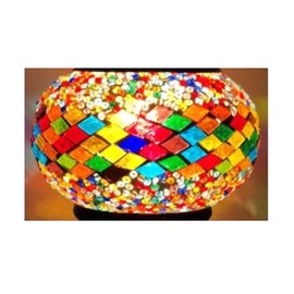 nLn Hope Turkish Mosaic Lamp DIY Kit, Mosaic Stained Glass Bead Moroccan Embryo Table Lamp DIY Material Kit with Built-in LED Bulb for Group Construction Warm Field Parent Child Couple
