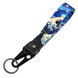 moxunmo Wristlet Keychain Lanyard for Keys Cool Short Lanyard Wrist Strap for Women Men Car Keys Wallet Phone Camera, Wave 2
