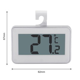 Digital Refrigerator Thermometer, Thermometer Refrigerator with LCD Display and Frost Alarm Hook for Indoor, Outdoor, Home, Restaurants, Bars, Cafes (White)