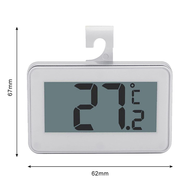 Digital Refrigerator Thermometer, Thermometer Refrigerator with LCD Display and Frost