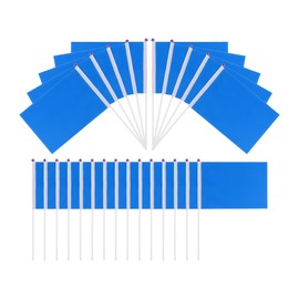 SCSpecial Small Flags 25 Pieces Mini Handheld Flags on Stick 8.2 Inch x 5.5 Inch Outdoor Flags for Parades and Decoration (Blue)