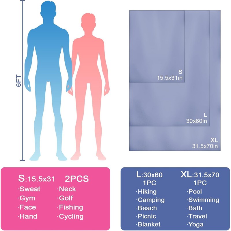 Microfiber Camping Towel for Face Quick Dry Lightweight Small Travel